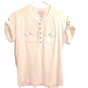Caribbean Joe Women’s Tailored Button Down Top M